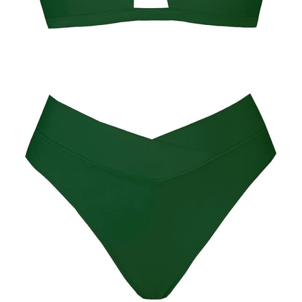 Cupshe Forest Green V-Waist Bikini Set - Picture 6 of 8